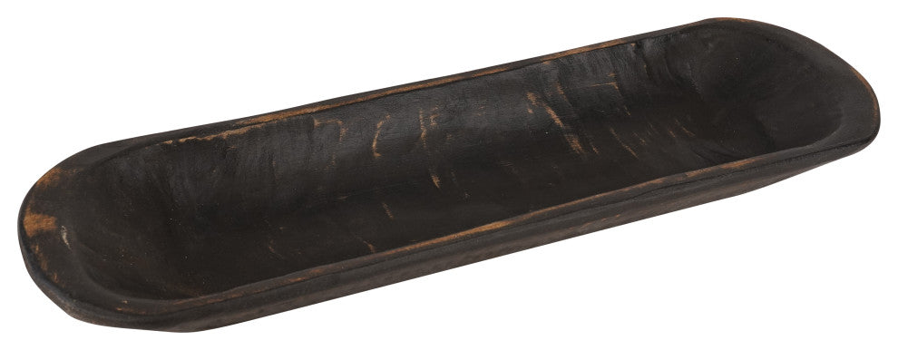 Small Rustic Baguette Dough Bowl-Farmhouse, Black