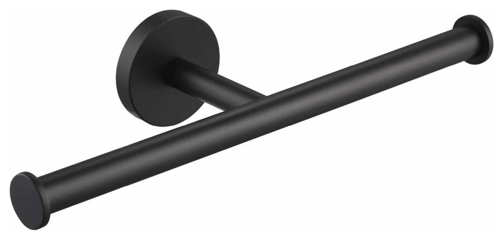 Circular Double Toilet Paper Holder, Matte Black