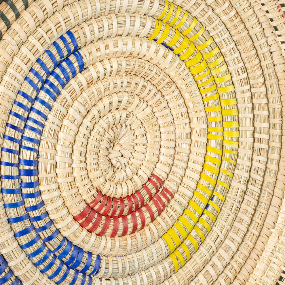 Palm Tray Plate and Wall Art, Artisan Crafted, Malawi, Multicolor, 12"
