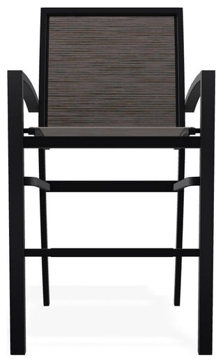 Kendall Sling Bar Height Stackable Outdoor Stool, James/Black