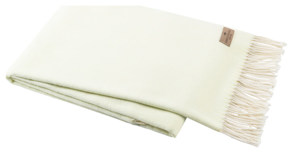 Italian Herringbone Throw, Icy Lime