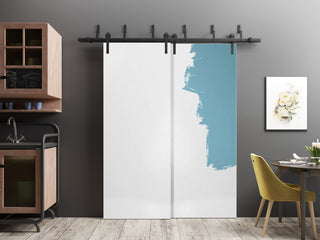 Sliding Closet Barn Bypass Doors 84 x 84 | Planum 0010 Primed |  8ft