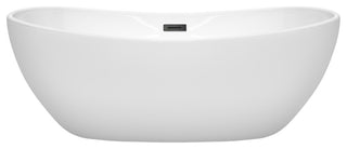 Rebecca 60" to 70" Freestanding Bathtub with options, Matte Black Trim, No Faucet