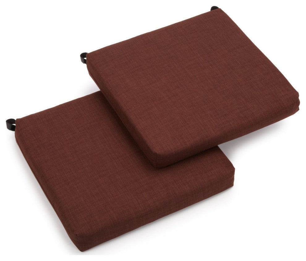 20"x19" Spun Polyester Chair Cushion, Set of 2, Cocoa