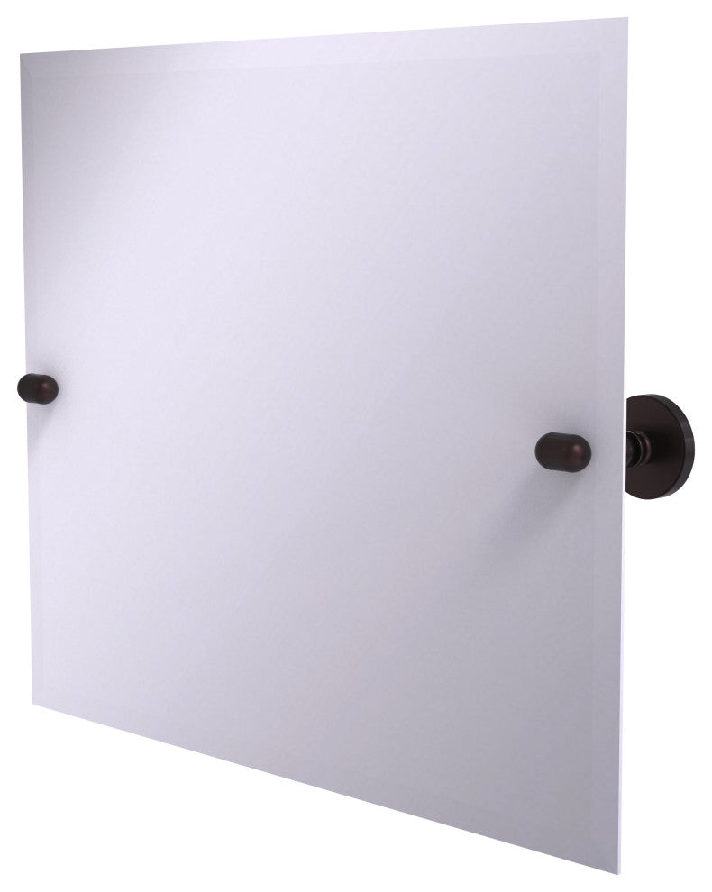 Frameless Landscape Beveled Edge Tilt Mirror, Antique Bronze