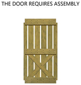 Stained Solid Pine Wood Sliding Barn Door, Jungle Green, 38"x84", Mini X
