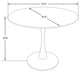 Round Dining Table 35" MDF Wood Tabletop in Steel for Dining Room & Kitchen, Black/White