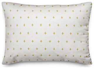 Yellow Plus on White 20 x 14 Spun Poly Pillow