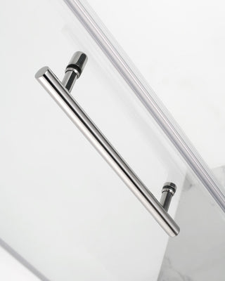 Belmore 65.25"-66.25"x72" Frameless Hinged Shower Door, Chrome