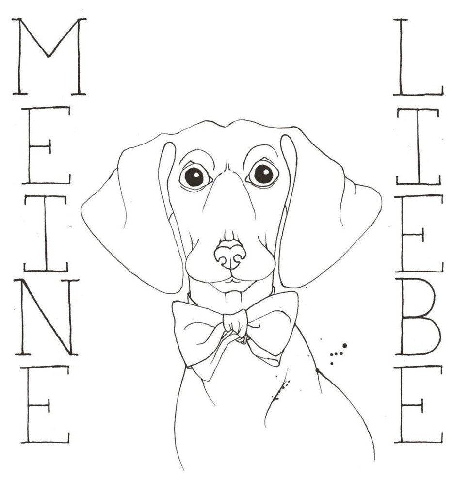 "Puppy Love Dachshund" Digital Paper Print by Elyse DeNeige, 42"x42"