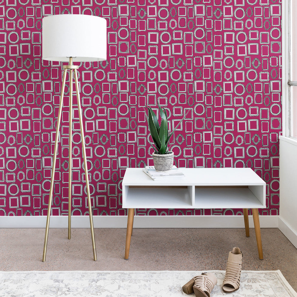 Deny Designs Sharon Turner Picture Frames Fuchsia Wallpaper, Pink, 2'x4'
