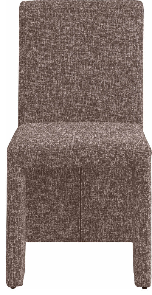 Benson Upholstered Dining Chair, Brown, Linen Texured Fabric