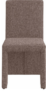 Benson Upholstered Dining Chair, Brown, Linen Texured Fabric