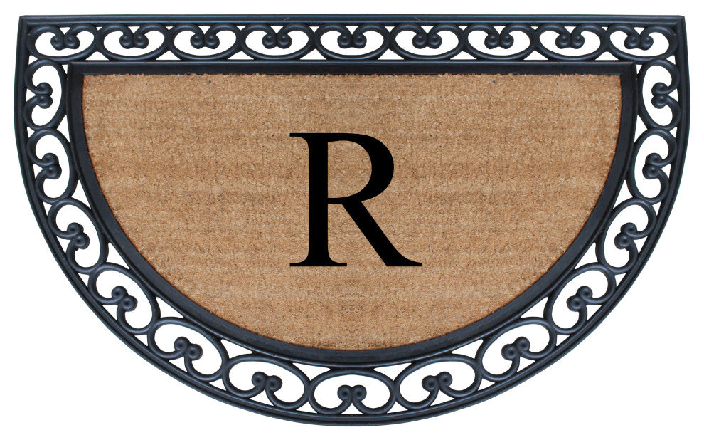 A1HC Half Round 30"x48" Double Door Monogrammed Doormat, R