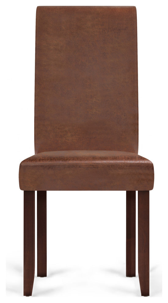 Acadian Solid Hardwood 5 Piece Dining Set, Distressed Saddle Brown