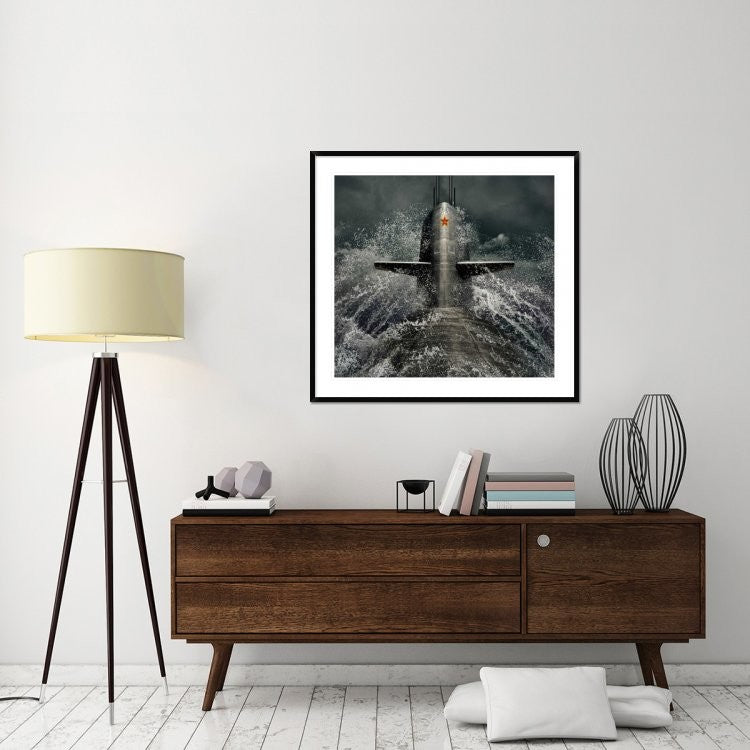 "Submarine" Framed Digital Print by Dmitry Laudin, 44x41"
