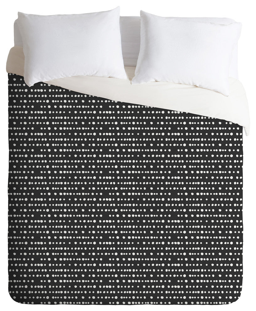 Little Arrow Design Co Dotty Stripes Neutral Duvet Cover Set, Twin XL