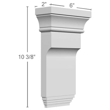 6"W x 2"D x 10 3/8"H Edwards Smooth Bracket