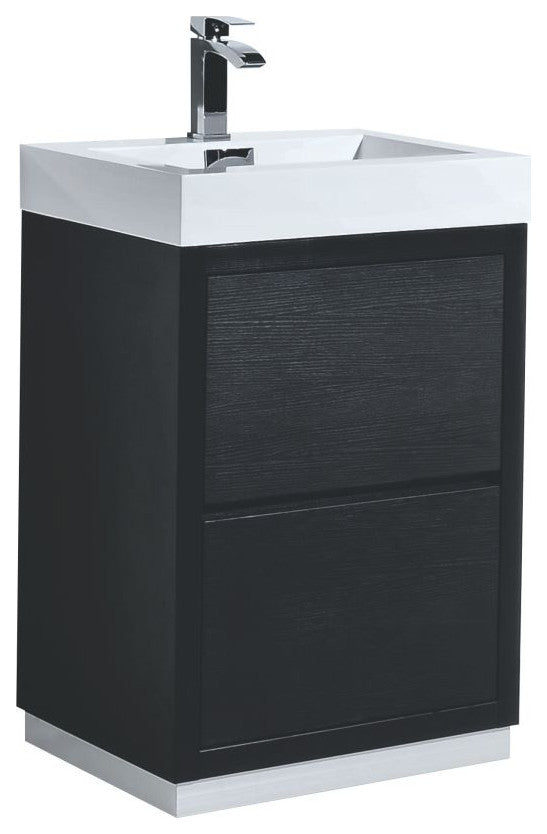 Bliss 24" Free Standing Bathroom Vanity, Black