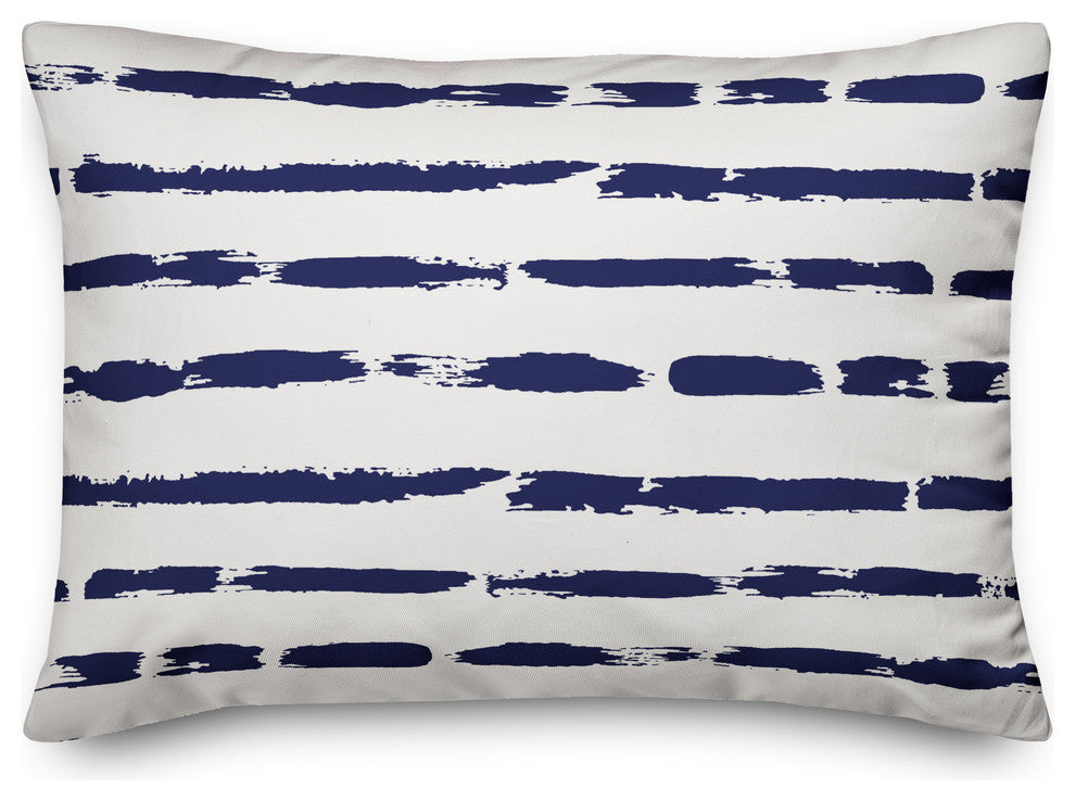 Painted Blue Strokes Outdoor Throw Pillow, 14x20