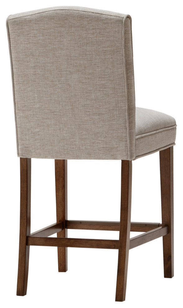 Madison Park Camel Armless Counter Stool Barstool, Cream
