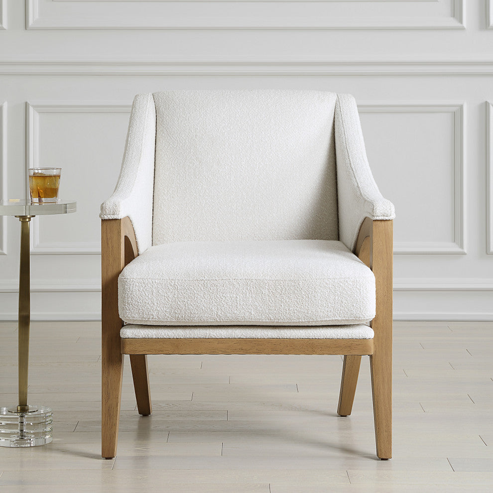 Uttermost Evolve White Fabric Accent Chair