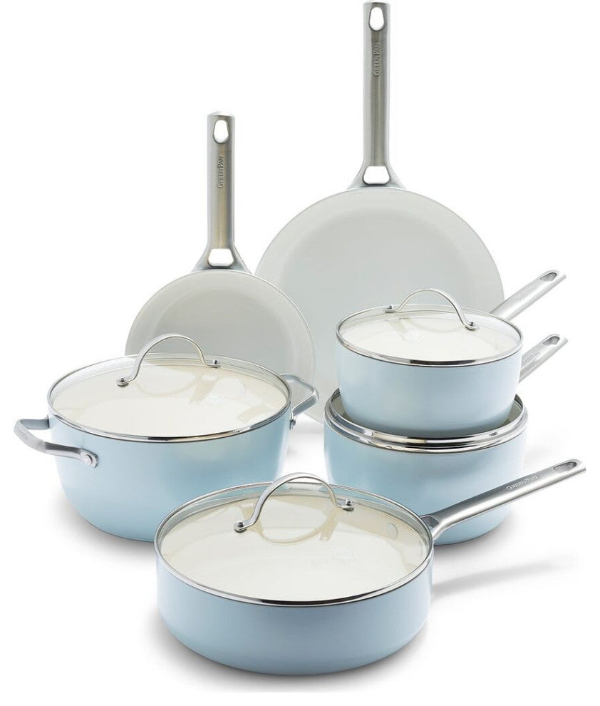GreenPan Padova Collection 10 Piece Set | Light Blue