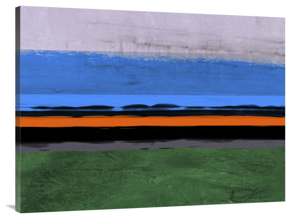 "Abstract Stripe Theme Orange And Blue" Fine Art Print
