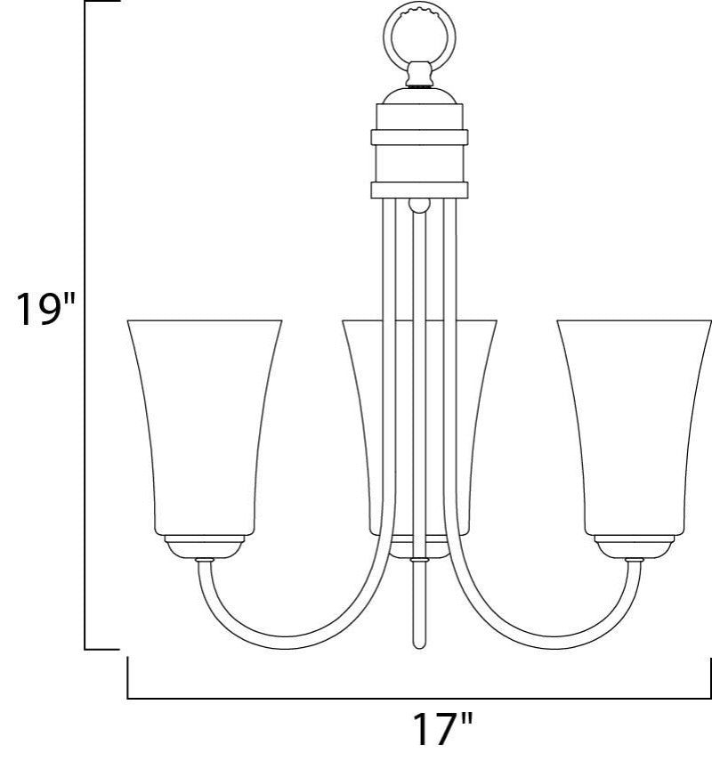 Maxim 10043 Logan 17"W 3 Light Chandelier - Satin Nickel