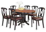 7-Piece With Pedestal Oval Dining Table And 6 Dining Chairs