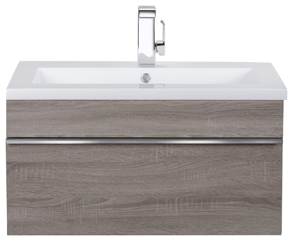 Trough Collection 30" Wall Mount Modern Bathroom Vanity