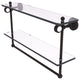 Pacific Grove 22" Double Groovy Glass Shelf with Towel Bar, Oil Rubbed Bronze