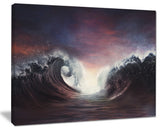 "Dark Parting Ocean With Colorful Clouds" Seashore Wall Art, 40"x30"