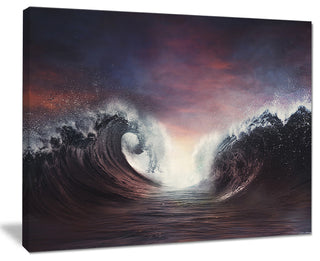 "Dark Parting Ocean With Colorful Clouds" Seashore Wall Art, 40"x30"