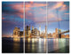 "Manhattan at Nighttime" Photography Metal Wall Art, 3 Panels, 36"x28"