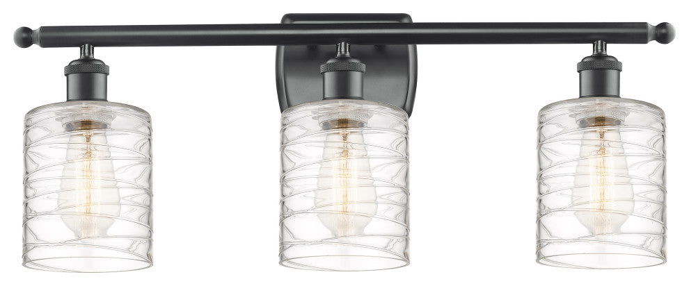 Innovations 516-3W-BK-G1113-LED 3-Light Bath Vanity Light, Matte Black