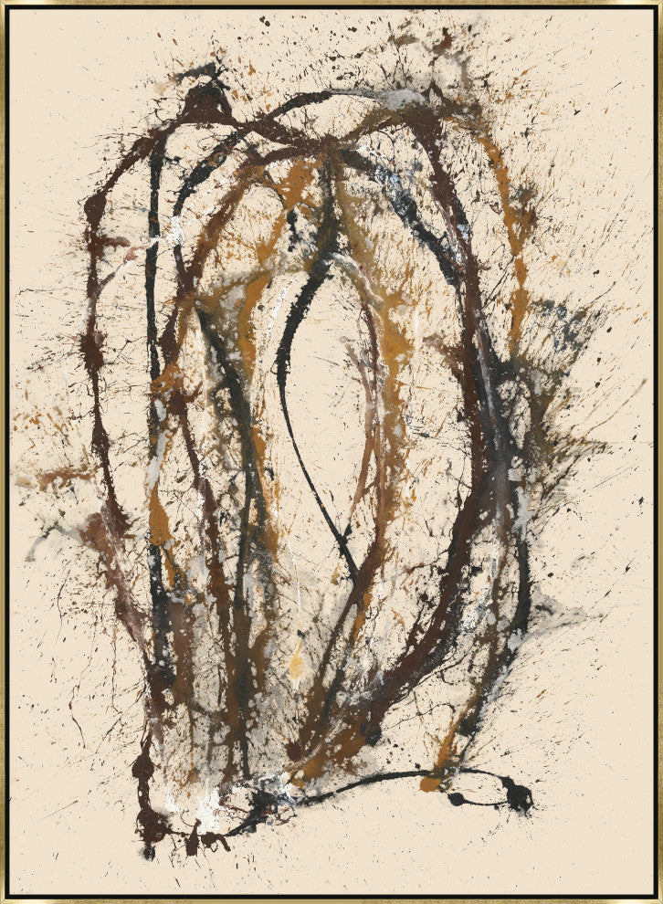 24x33 One More Time III, Framed Artwork, Gold