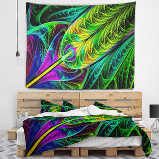 Green Stained Glass Texture Abstract Wall Tapestry, 92"x78"