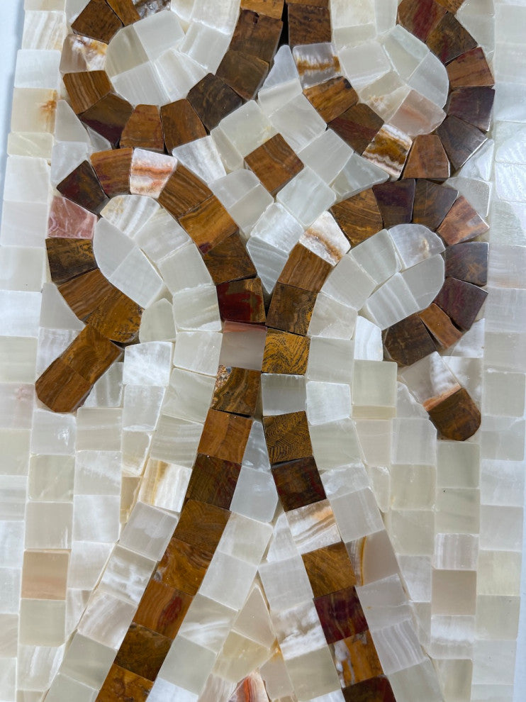 Marble Mosaic Border Listello Tile Everlasting Onyx White 4.7x15.7, 1 piece