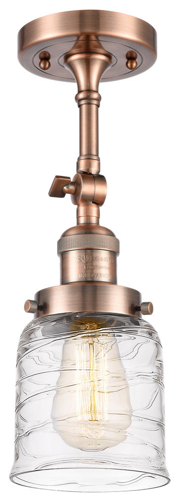 INNOVATIONS 201F-AC-G513-LED 1-Light Semi-Flush Mount Antique Copper
