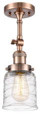 INNOVATIONS 201F-AC-G513-LED 1-Light Semi-Flush Mount Antique Copper