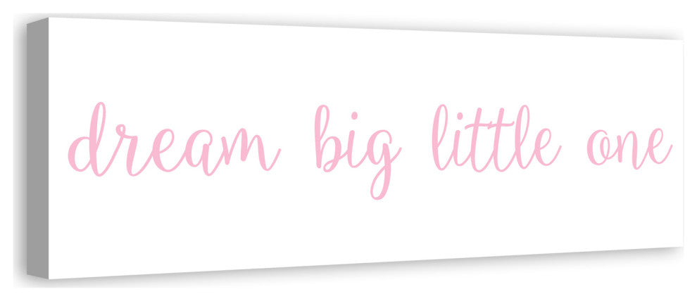 Dream Big Little One 12"x36" Canvas Wall Art, Pink