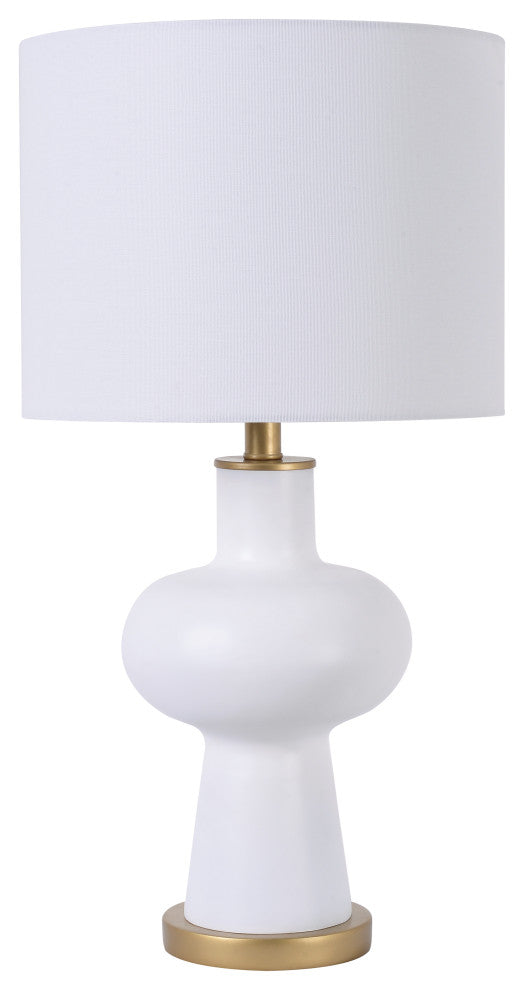 Kenroy 34343WH 1-Light Table Lamp, Saul