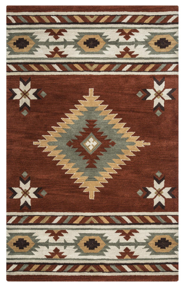 Rizzy Home SU1822 Southwest Area Rug 5'x8' Rust
