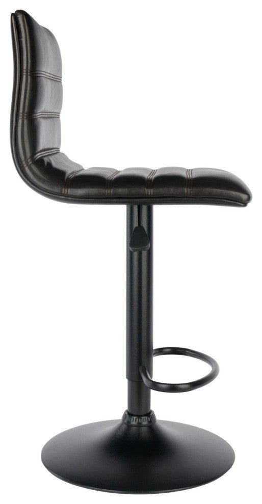 Holly Adjustable Swivel Stool, Black & Espresso