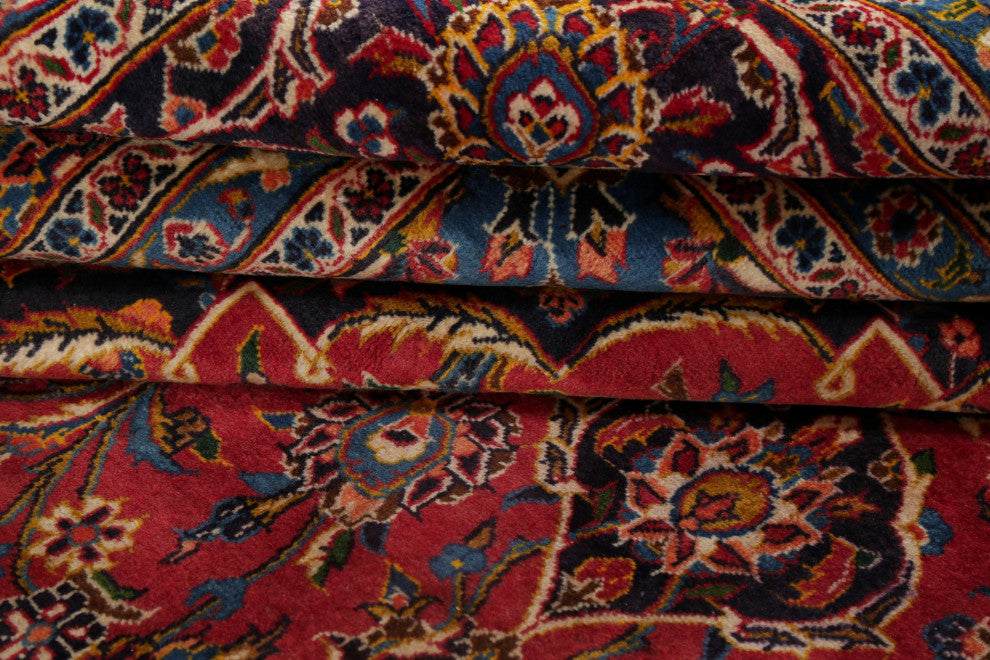Consigned, Traditional Handmade Vintage Oriental Persian Area Rug, Red, 10x15