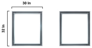 Ziva Transitional Dark Grey 72" Double Vanity, no Top and 30" Mirrors