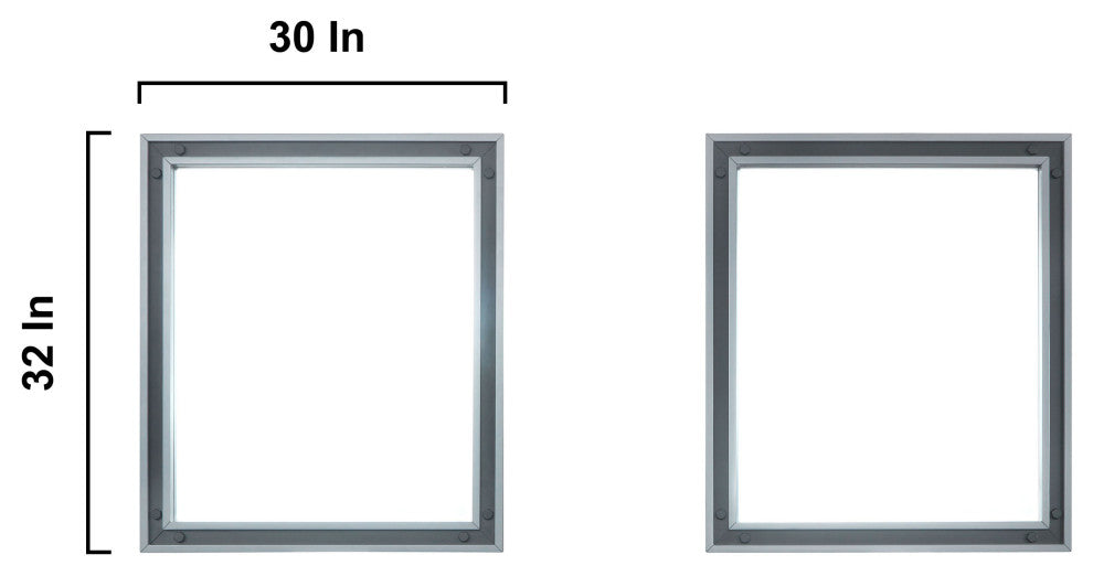 Ziva Transitional Dark Grey 72" Double Vanity, no Top and 30" Mirrors