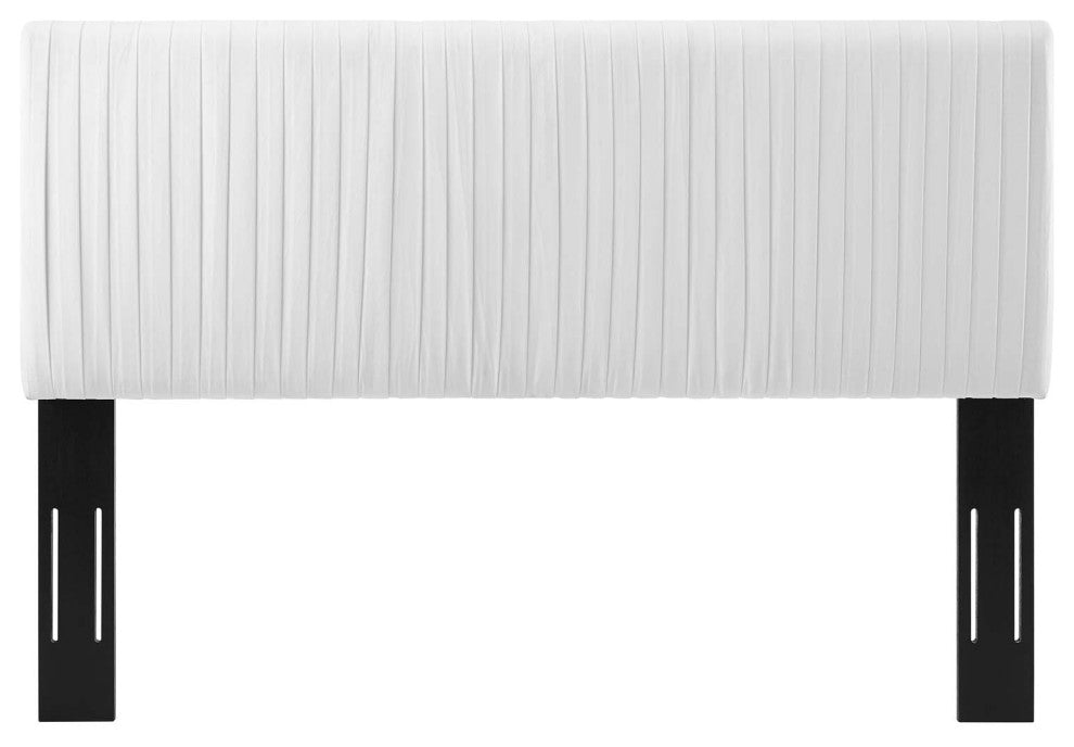 Tufted Headboard, Full Queen Size, Velvet, White, Modern Contemporary, Bedroom