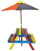 Junior Rainbow Picnic Table Set With Umbrella for Kids